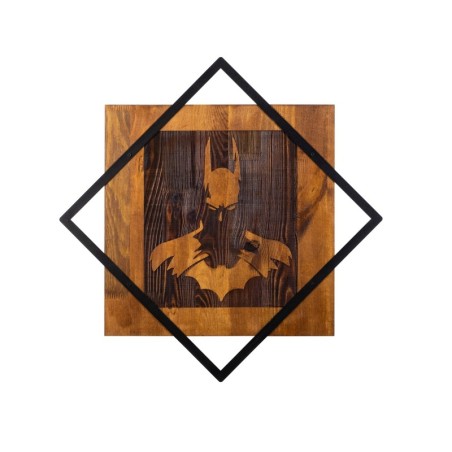 Decoración pared de madera Batman nogal negro 54x54 cm