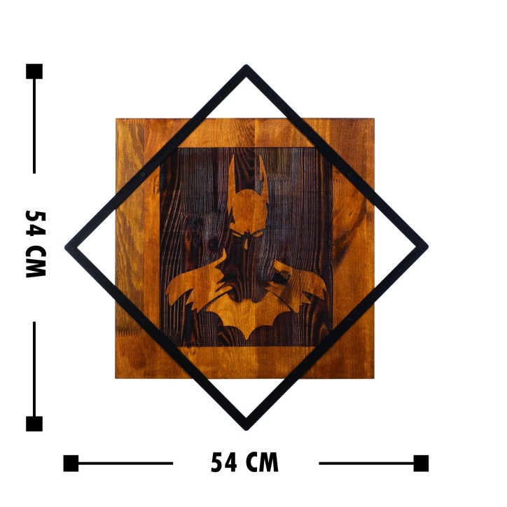 Decoración pared de madera Batman nogal negro 54x54 cm