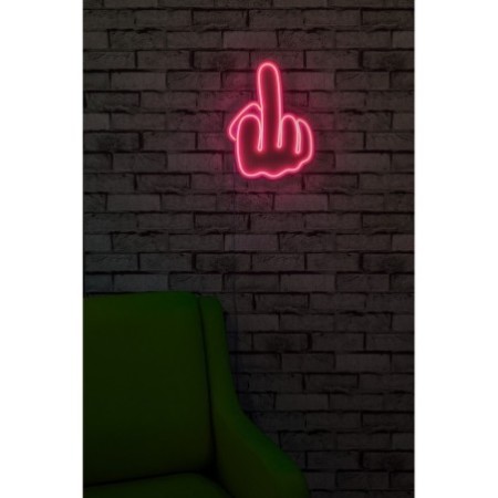 Iluminación LED decorativa de plástico Middle Finger rosa 27x37x2 cm