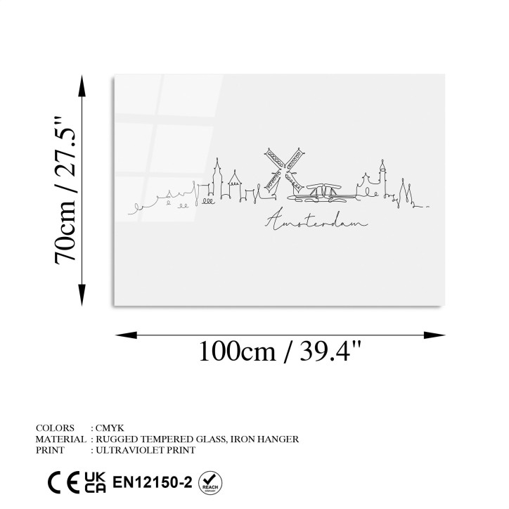 Pintura vidrio templado UV-237 multicolor 70x100 cm