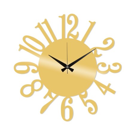 Reloj de pared metal Metal Wall Clock 14 oro 48x48 cm