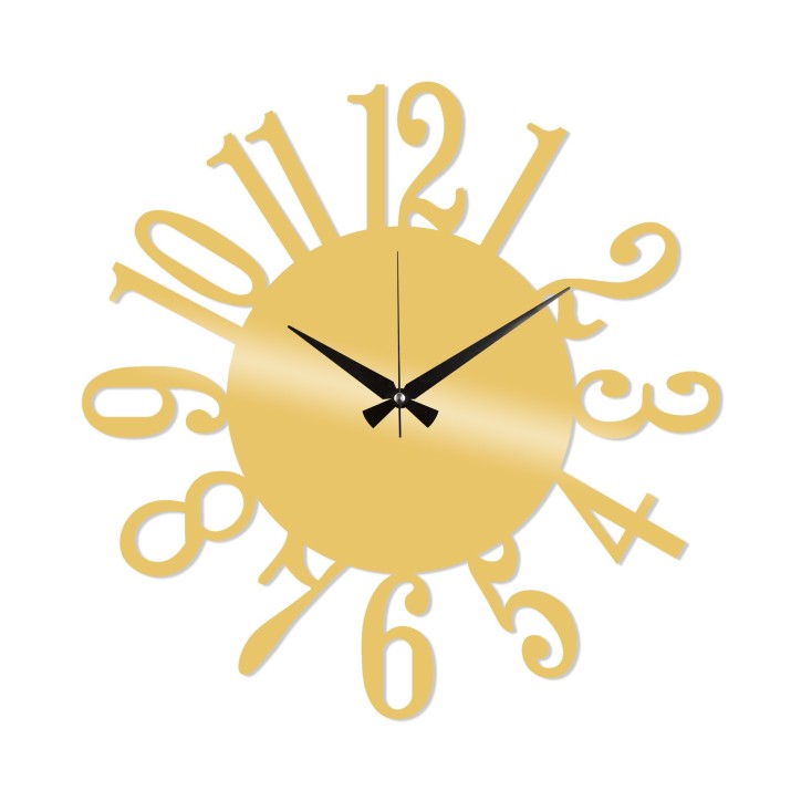 Reloj de pared metal Metal Wall Clock 14 oro 48x48 cm