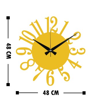 Reloj de pared metal Metal Wall Clock 14 oro 48x48 cm