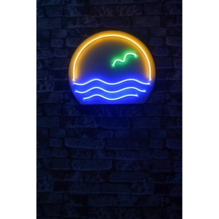 Iluminación LED decorativa de plástico Bahamas amarillo verde azulado 45 (diámetro)x2 cm