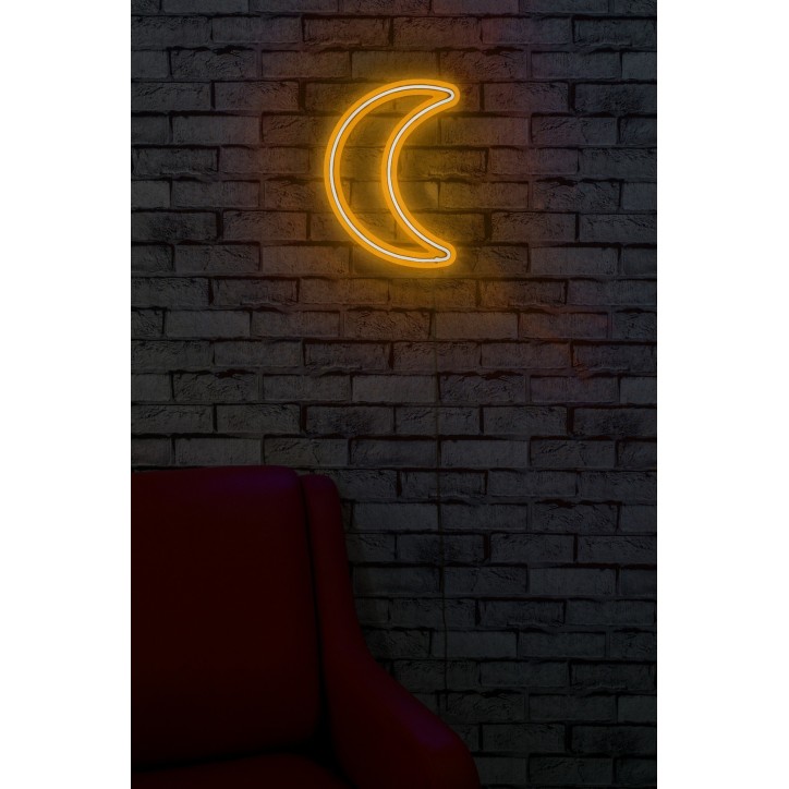 Iluminación LED decorativa de plástico Crescent amarillo 26x37x2 cm