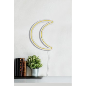 Iluminación LED decorativa de plástico Crescent amarillo 26x37x2 cm