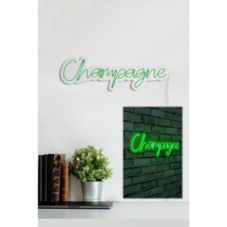 Iluminación LED decorativa de plástico Champagne verde 60x18x2 cm