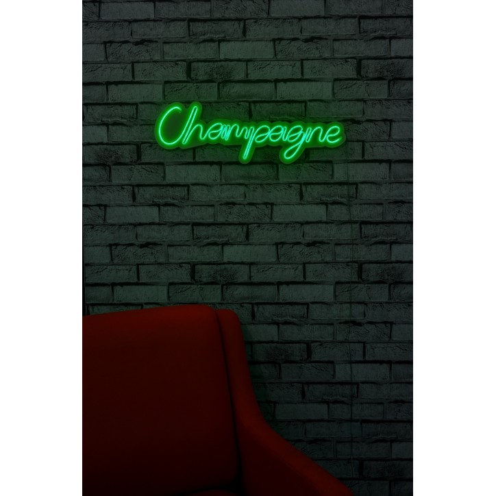 Iluminación LED decorativa de plástico Champagne verde 60x18x2 cm