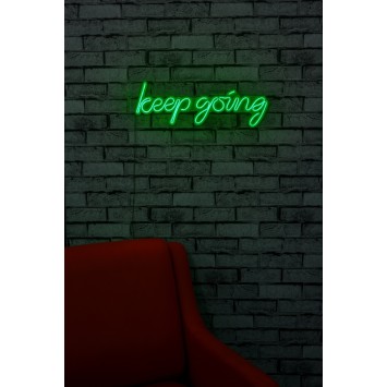 Iluminación LED decorativa de plástico Keep Going verde 53.5x18.5x2 cm