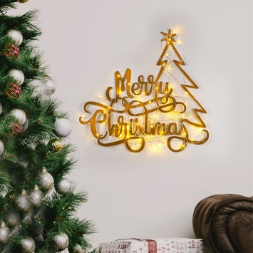 Decoración pared de metal XMASGOLD -8 oro 62x60 cm