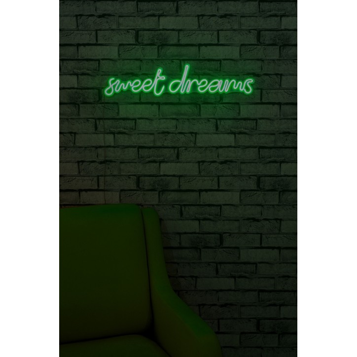 Iluminación LED decorativa de plástico Sweet Dreams verde 48x16x2 cm