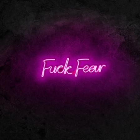 Iluminación LED decorativa de plástico Fuck Fear rosa 49x15.5x2 cm