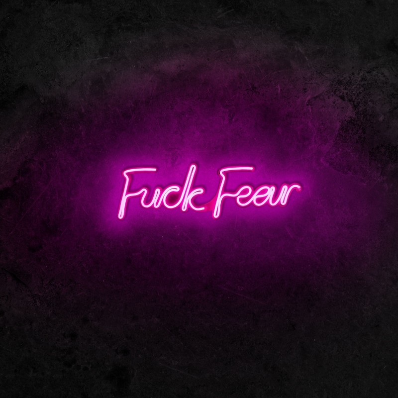 Iluminación LED decorativa de plástico Fuck Fear rosa 49x15.5x2 cm