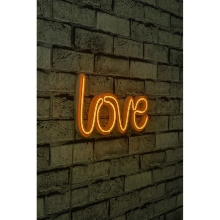 Iluminación LED decorativa de plástico Love amarillo 37x19x2 cm