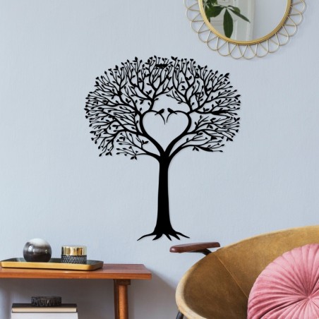 Decoración pared de metal Love Tree negro 59x70 cm