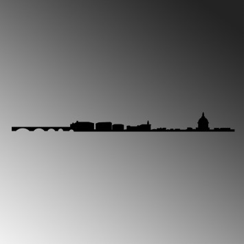 Decoración pared de metal Toulouse Skyline negro 120x10 cm