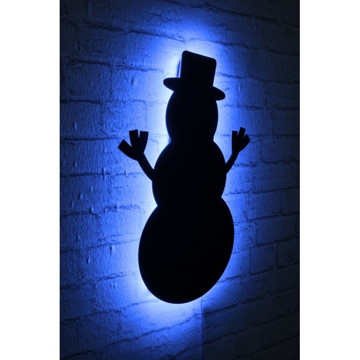 Iluminación LED decorativa Snowman 2 azul 25x35 cm