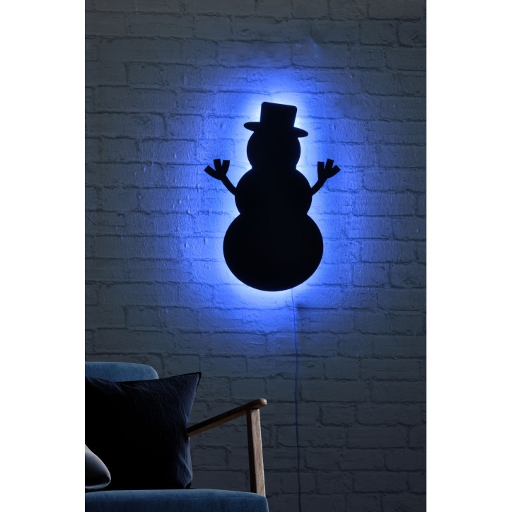 Iluminación LED decorativa Snowman 2 azul 25x35 cm