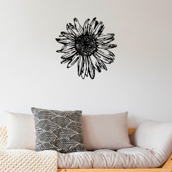 Decoración pared de metal Daisy 2 negro 70x70 cm