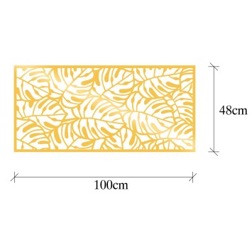 Decoración pared de metal Decorative Panel 6 oro 100x48 cm