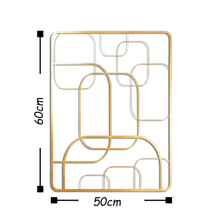Decoración pared de metal Moodboard 3 oro 50x60 cm