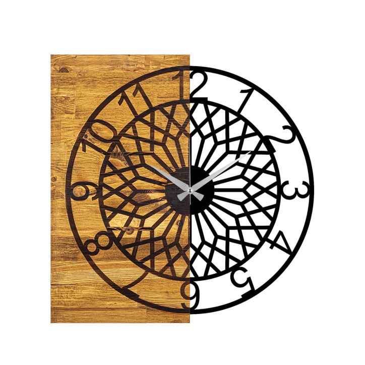 Reloj de pared madera Modelo 6 nogal negro 57x3x58 cm