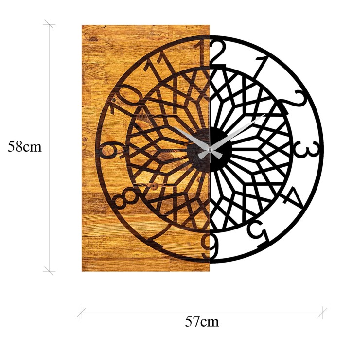 Reloj de pared madera Modelo 6 nogal negro 57x3x58 cm