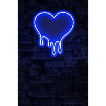 Iluminación LED decorativa de plástico Melting Heart azul