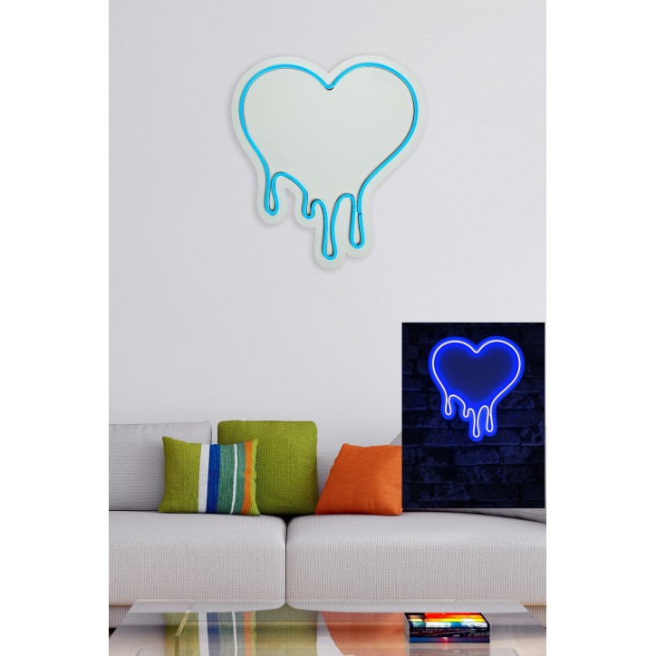 Iluminación LED decorativa de plástico Melting Heart azul