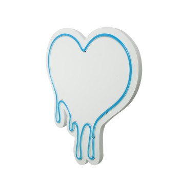 Iluminación LED decorativa de plástico Melting Heart azul