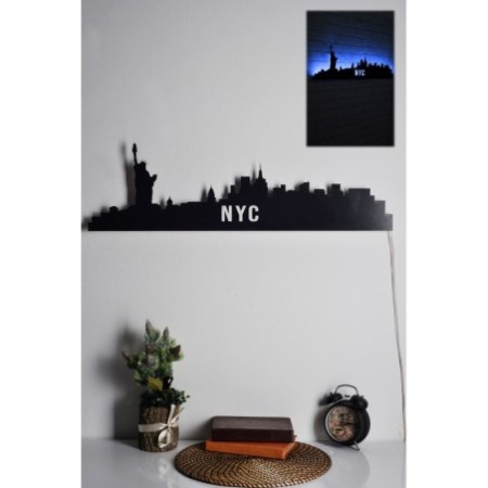 Iluminación LED decorativa NYC Skyline azul 80x24 cm