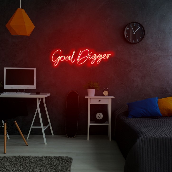 Iluminación LED decorativa de plástico Goal Digger rojo 65x17x2 cm