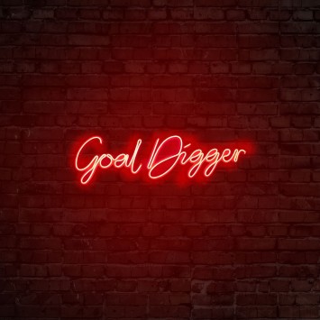 Iluminación LED decorativa de plástico Goal Digger rojo 65x17x2 cm