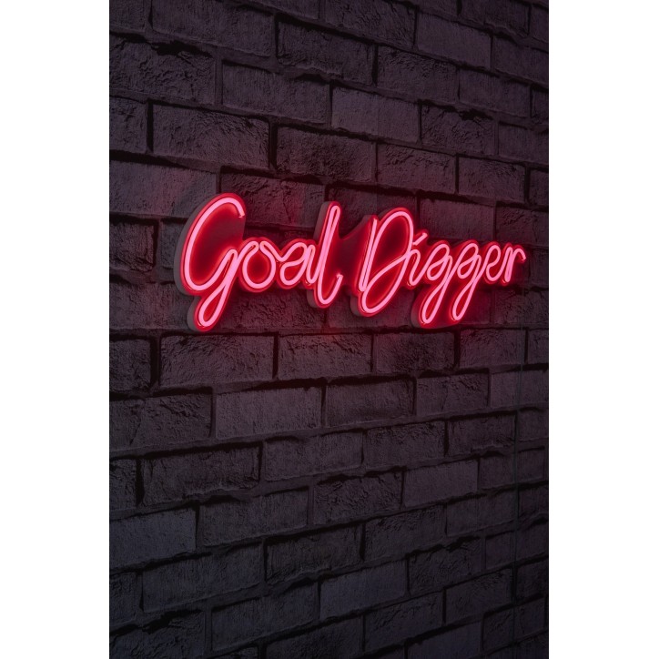 Iluminación LED decorativa de plástico Goal Digger rojo 65x17x2 cm