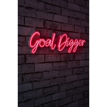 Iluminación LED decorativa de plástico Goal Digger rojo 65x17x2 cm