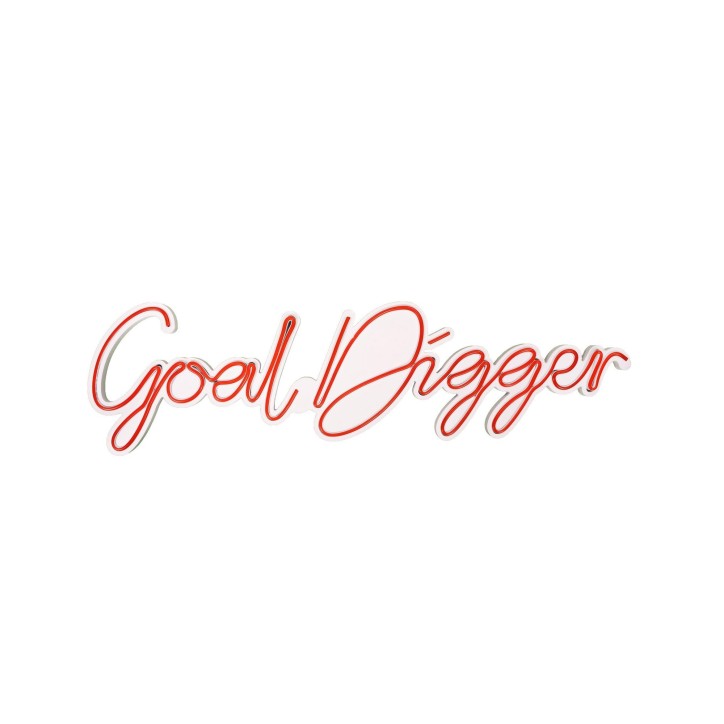 Iluminación LED decorativa de plástico Goal Digger rojo 65x17x2 cm