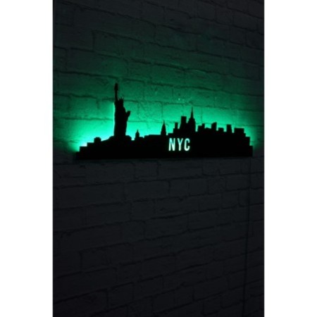 Iluminación LED decorativa NYC Skyline verde 80x24 cm