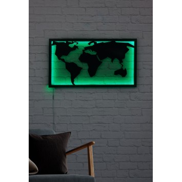 Iluminación LED decorativa World Map 2 verde 71x40 cm