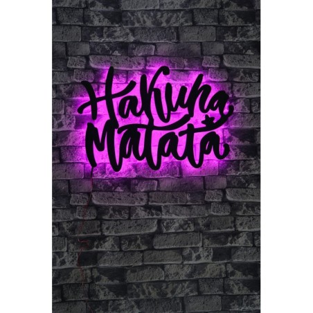 Iluminación LED decorativa Hakuna Matata rosa 40x60 cm