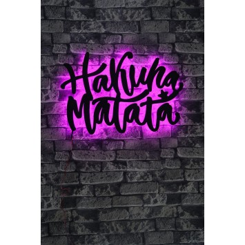 Iluminación LED decorativa Hakuna Matata rosa 40x60 cm