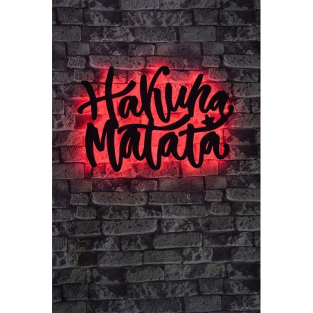 Iluminación LED decorativa Hakuna Matata rojo 40x60 cm