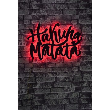 Iluminación LED decorativa Hakuna Matata rojo 40x60 cm