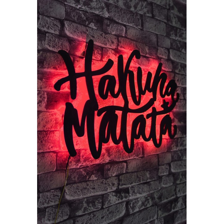 Iluminación LED decorativa Hakuna Matata rojo 40x60 cm