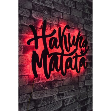 Iluminación LED decorativa Hakuna Matata rojo 40x60 cm