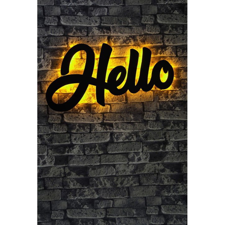 Iluminación LED decorativa Hello amarillo 40x69 cm