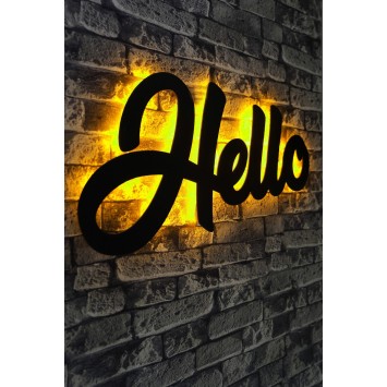 Iluminación LED decorativa Hello amarillo 40x69 cm