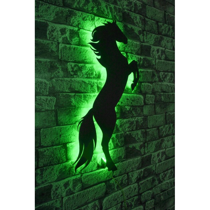 Iluminación LED decorativa Wild Horse verde 60x30 cm