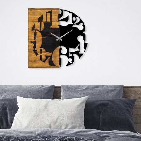 Reloj de pared madera Modelo 3 nogal negro 58x3x58 cm