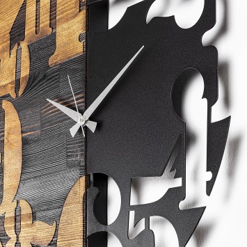 Reloj de pared madera Modelo 3 nogal negro 58x3x58 cm