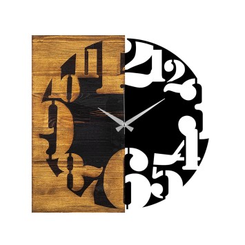 Reloj de pared madera Modelo 3 nogal negro 58x3x58 cm